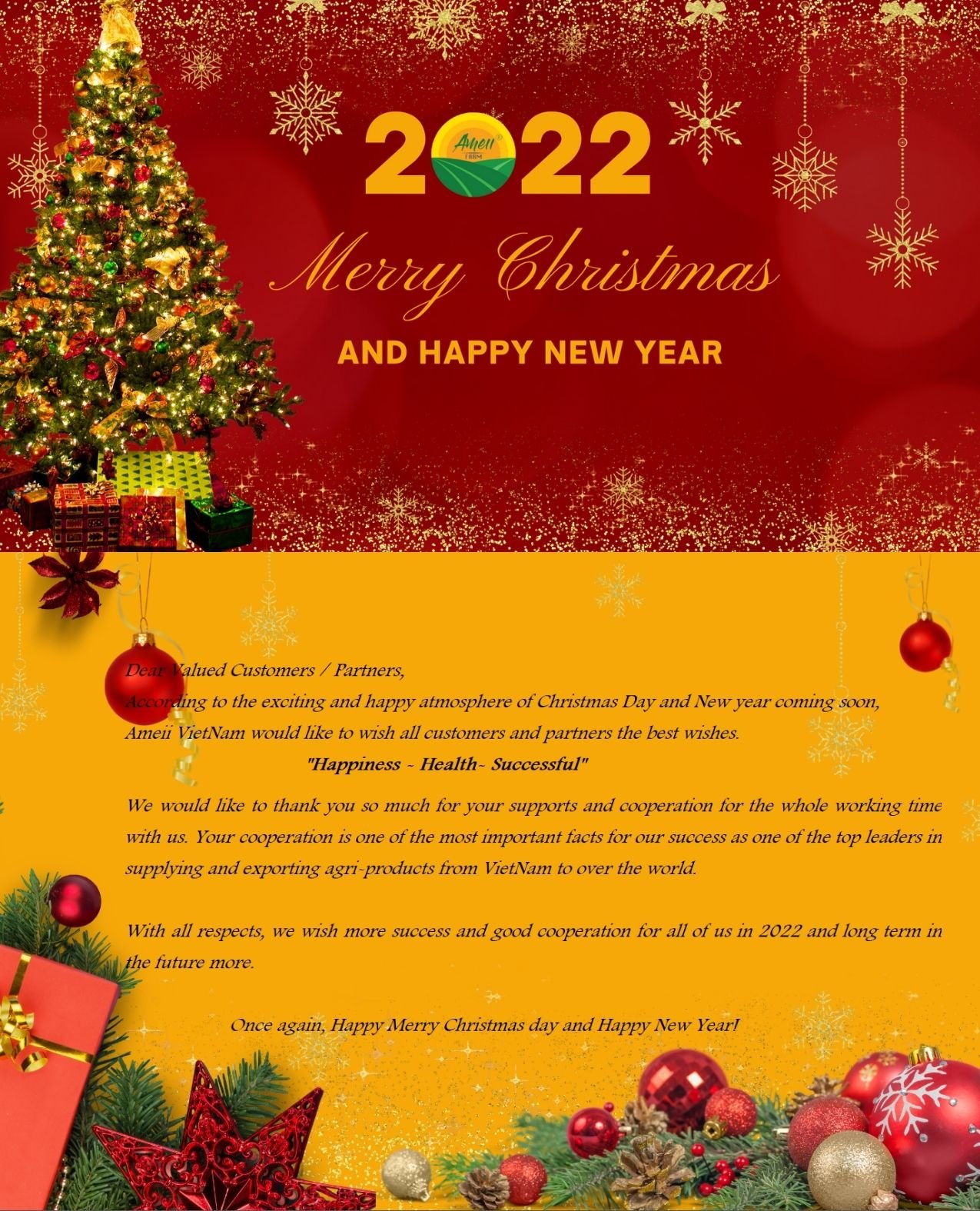Chúc mừng Giáng Sinh và Năm Mới 2022